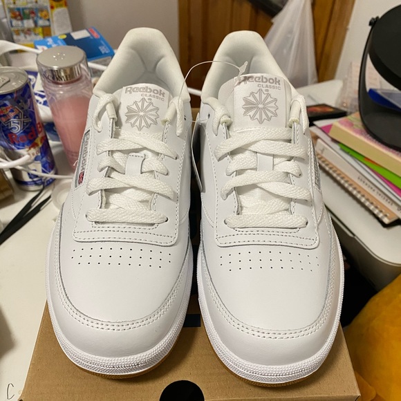 NEW Reebok Club C Sneakers (White/Gum) - Picture 2 of 5